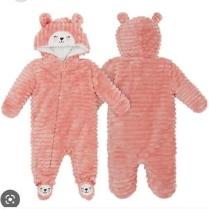 NWT Koala Baby Infant 1-piece Fleece Jumper, Pink 12/18m